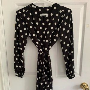 Banana Republic Dresses - Black Polka Dot, Button Up, with Belt